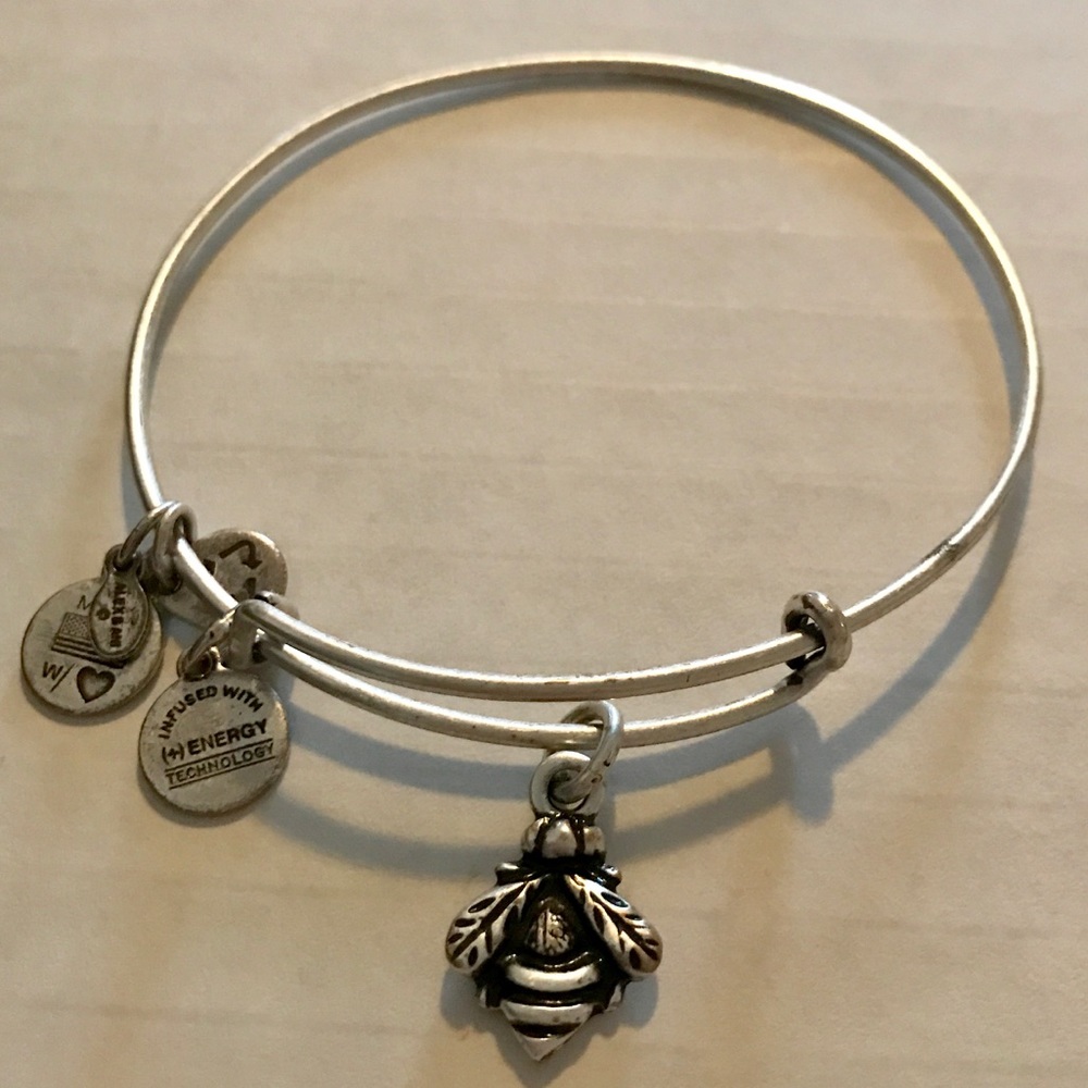 Alex and Ani Bumble Bee Bangle, silver finish